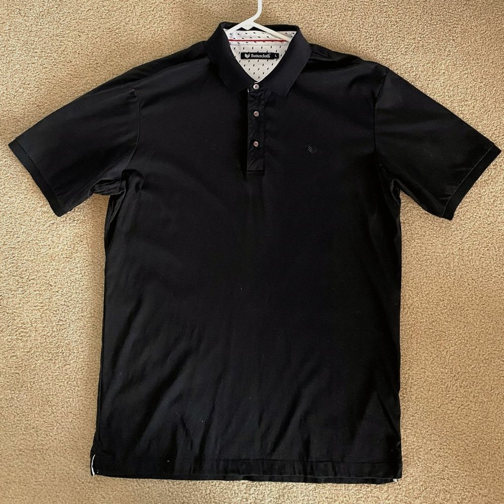 Buttercloth Black Polo Large L